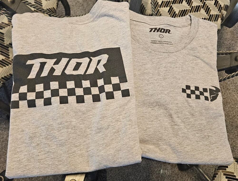 Lot of 2 Boys Thor T-Shirts Both Size Large Gray Genuine Thor Motorsports